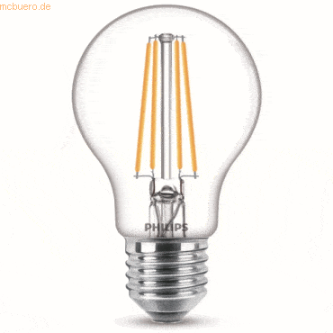 Signify Philips LED classic Lampe 60W E27 Warmweiß 806lm klar 2erPack