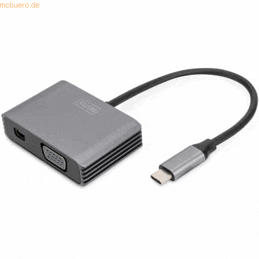 Assmann Digitus USB-C 4K 2in1 Mini DisplayPort + VGA Grafik-Adapter