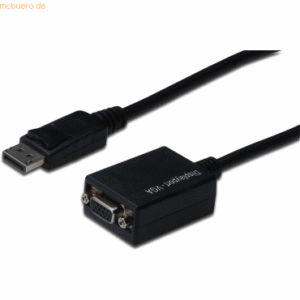 Assmann ASSMANN DisplayPort Adapterkabel DP - HD15 0.15m DP 1.1a sw.