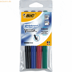 Bic Whiteboardmarker Velleda 4er Etui sortiert