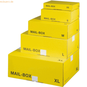 20 x smartboxpro Versandkarton MAILBOX L 400x260x145mm gelb/anthrazit