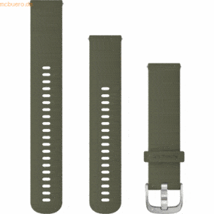 Garmin Garmin Ersatzarmband 20mm Silikon Moosgrün/Silber Schnalle