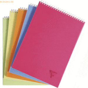 5 x Clairefontaine Spiralblock A5 90g/qm liniert farbig sortiert