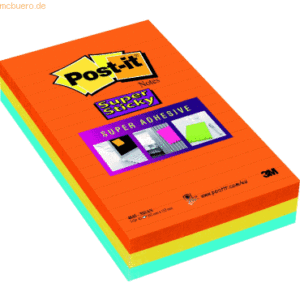 Post-it Notes Haftnotizen 102x152mm liniert ultraorange/limettengrün/b