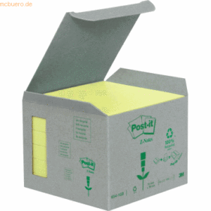 Post-it Z-Notes Z-Notes im Haftnotizspender 76x76mm gelb
