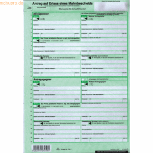 RNK Vordruck Mahnbescheid EDV neutral VE=10 Stück