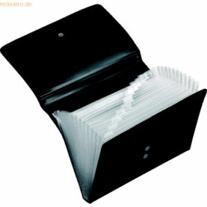 Veloflex Fächertasche mit 12 Registerfächer und Magnetverschluss schwa