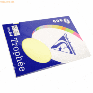 5 x Clairefontaine Kopierpapier Trophee A4 160g/qm VE=50 Blatt gelb