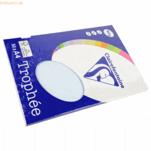 5 x Clairefontaine Kopierpapier Trophee A4 160g/qm VE=50 Blatt hellbla