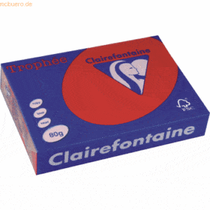 Clairefontaine Kopierpapier Trophee A4 80g/qm VE=500 Blatt kirschrot/d