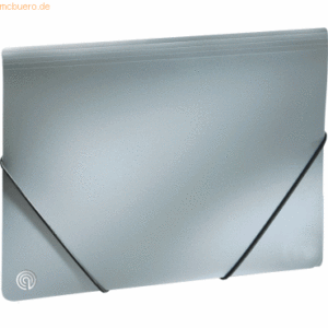 Ecobra Eckspannmappe A4 PP silver shadow