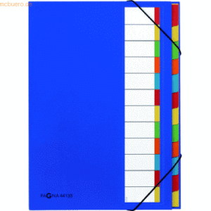 Pagna Ordnungsmappe A4 12 Fächer PP blau