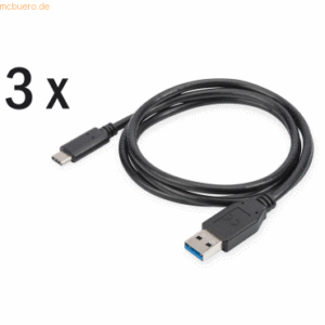 Assmann DIGITUS 3er USB 2.0 Typ-C-A Lade-/Datenkabel St/St 1.0m sw