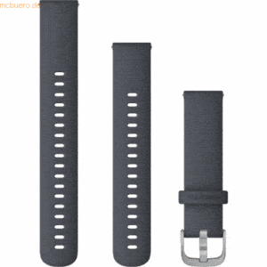 Garmin Garmin Ersatzarmband 18mm Silikon Granitblau/Silber Schnalle