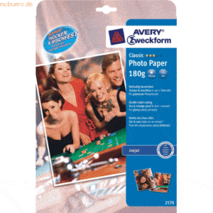 Avery Zweckform Fotopapier A4 180g/qm beidseitig VE=10 Stück