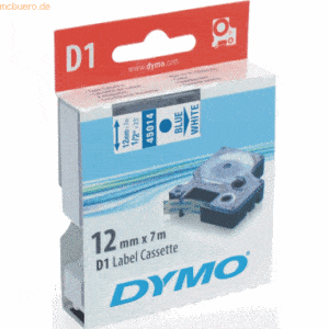 Dymo Etikettenband Dymo D1 12mm/7m blau/weiß