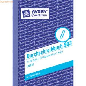 Avery Zweckform Durchschreibbuch A6 2x50 Blatt