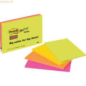 Post-it Notes Haftnotizen Meeting Notes 152x101 mm farblich sortiert V