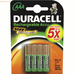 Duracell Akkus StayCharged Micro NiMh 800 mAh VE=4 Stück