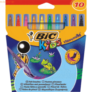 Bic Fasermaler mit Pinselspitze Kids Visaquarelle VE=10 Stück sortiert