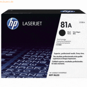 Hewlett Packard HP Toner 81A Schwarz (ca. 10.500 Seiten)