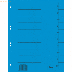 Bene Trennblätter A4 Karton 210g/qm blau VE=50 Blatt