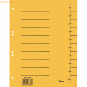 Bene Trennblätter A4 Karton 210g/qm gelb VE=50 Blatt
