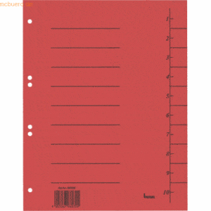 Bene Trennblätter A4 Karton 210g/qm rot VE=50 Blatt