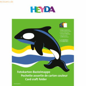 10 x Heyda Fotokarton 25x35cm 300g/qm VE= 10 Blatt farbig sortiert