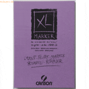 Canson Marker Block A4 70g/qm 100 Blatt sehr weiß