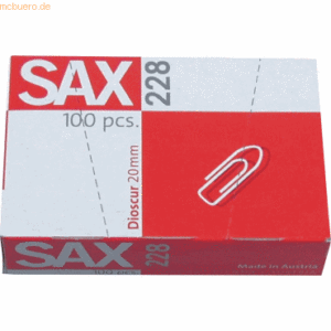 Sax Briefklammern verzinkt 20mm VE=100 Stück
