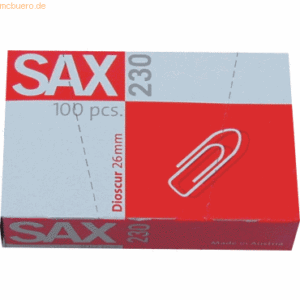 Sax Briefklammern verzinkt 26mm VE=100 Stück