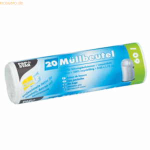 Papstar Müllbeutel HDPE 60l VE=20 Stück weiß