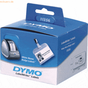 Dymo Etiketten für Labelwriter Namensschilder blanko 89x41mm weiß