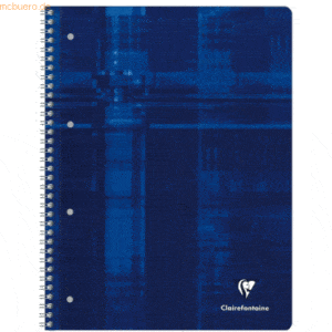 5 x Clairefontaine Collegeblock A4 90g/qm kariert Einband blau