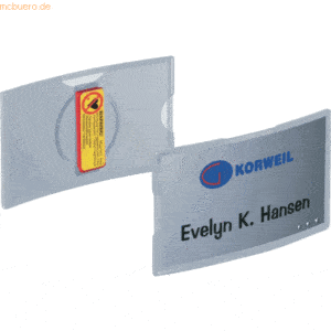 Durable Namensschild 40x75mm Acryl mit Magnet konvex VE=25 Stück