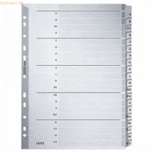 Leitz Register A4 160g/qm Karton A-Z grau