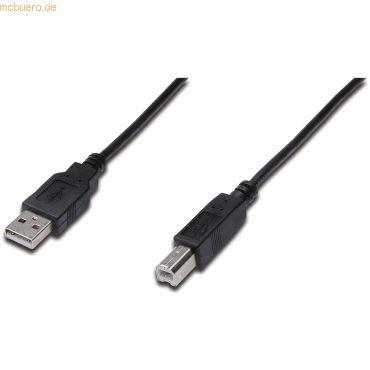 Assmann ASSMANN USB 2.0 Kabel Typ A-B 3.0m USB 2.0 konform sw.