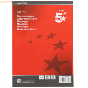 5Star Gesprächsnotiz A5 VE=50 Blatt gelb