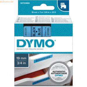Dymo Etikettenband Dymo D1 19mm/7m schwarz/blau