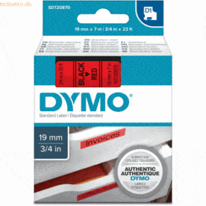 Dymo Etikettenband Dymo D1 19mm/7m schwarz/rot