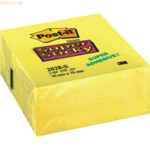 Post-it Notes Haftnotizen Super Sticky 76x76mm gelb VE=350 Blatt