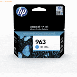 Hewlett Packard HP Tintenpatrone Nr. 963 3JA23AE Cyan (ca. 700 Seiten)