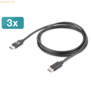 Assmann DIGITUS 3er USB 2.0 Type-C Lade-/Datenkabel St/St 1.0m sw