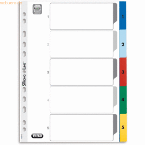 25 x Oxford Register Kunststoff A4 PP 5-teilig 5-farbig