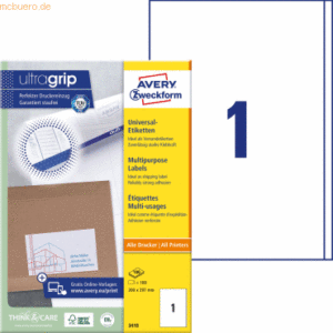 Avery Zweckform Universal-Etiketten ultragrip 200x297 mm VE=100 Etiket