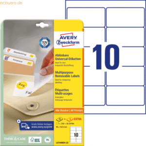 Avery Zweckform Etiketten Inkjet/Laser/Kopier 96x50