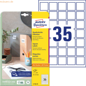 Avery Zweckform QR-Etiketten 35x35mm VE=875 Stück weiß blickdicht