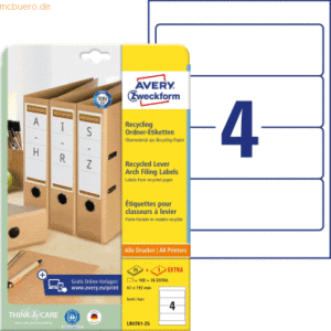 Avery Zweckform Ordner-Etiketten 61x192 mm Recycling 25 Blatt/100 Etik