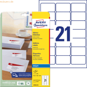 Avery Zweckform Adressetiketten 63